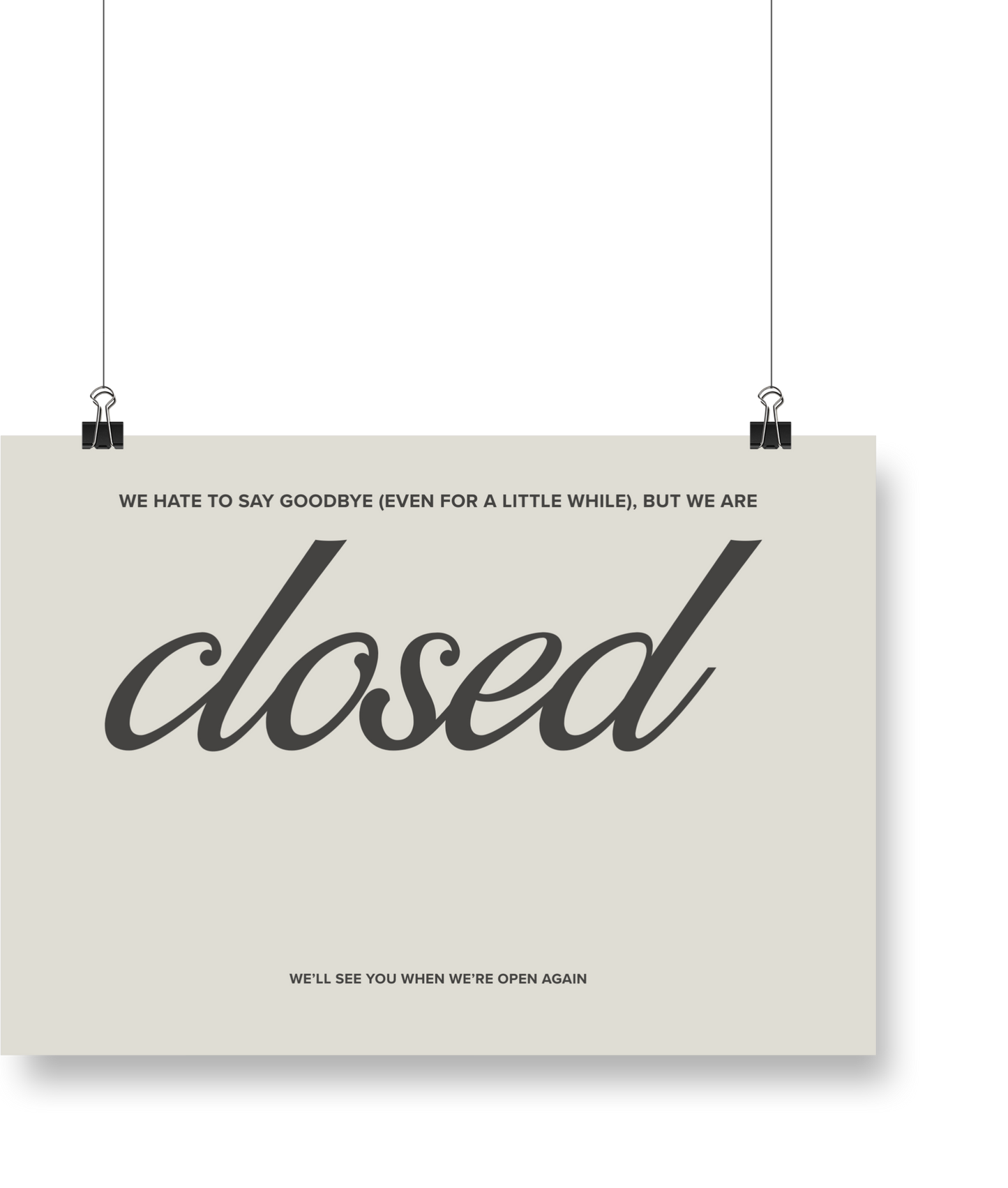 Psalms Classic Closed Sign No. 1