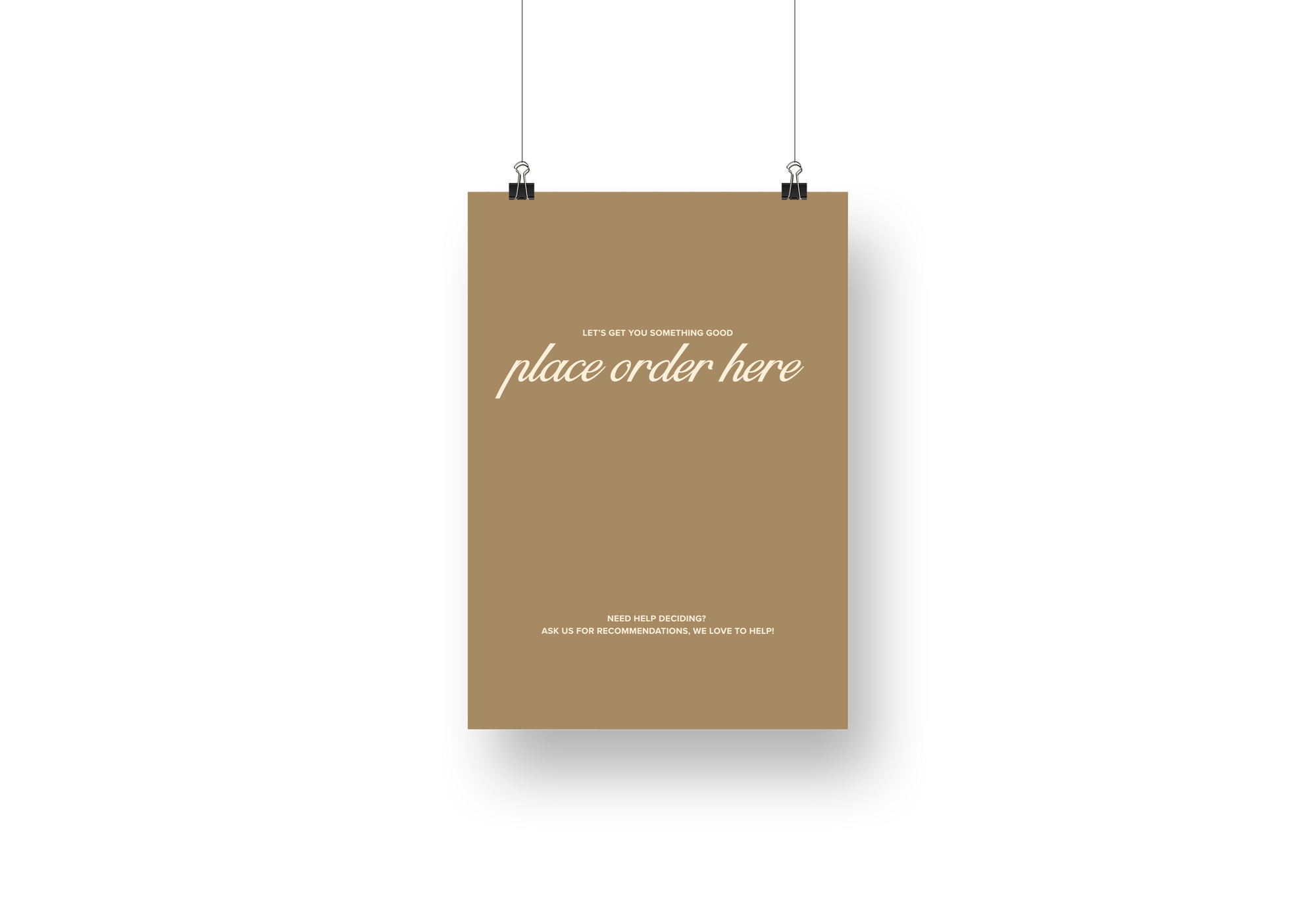 Psalms Place Order Sign