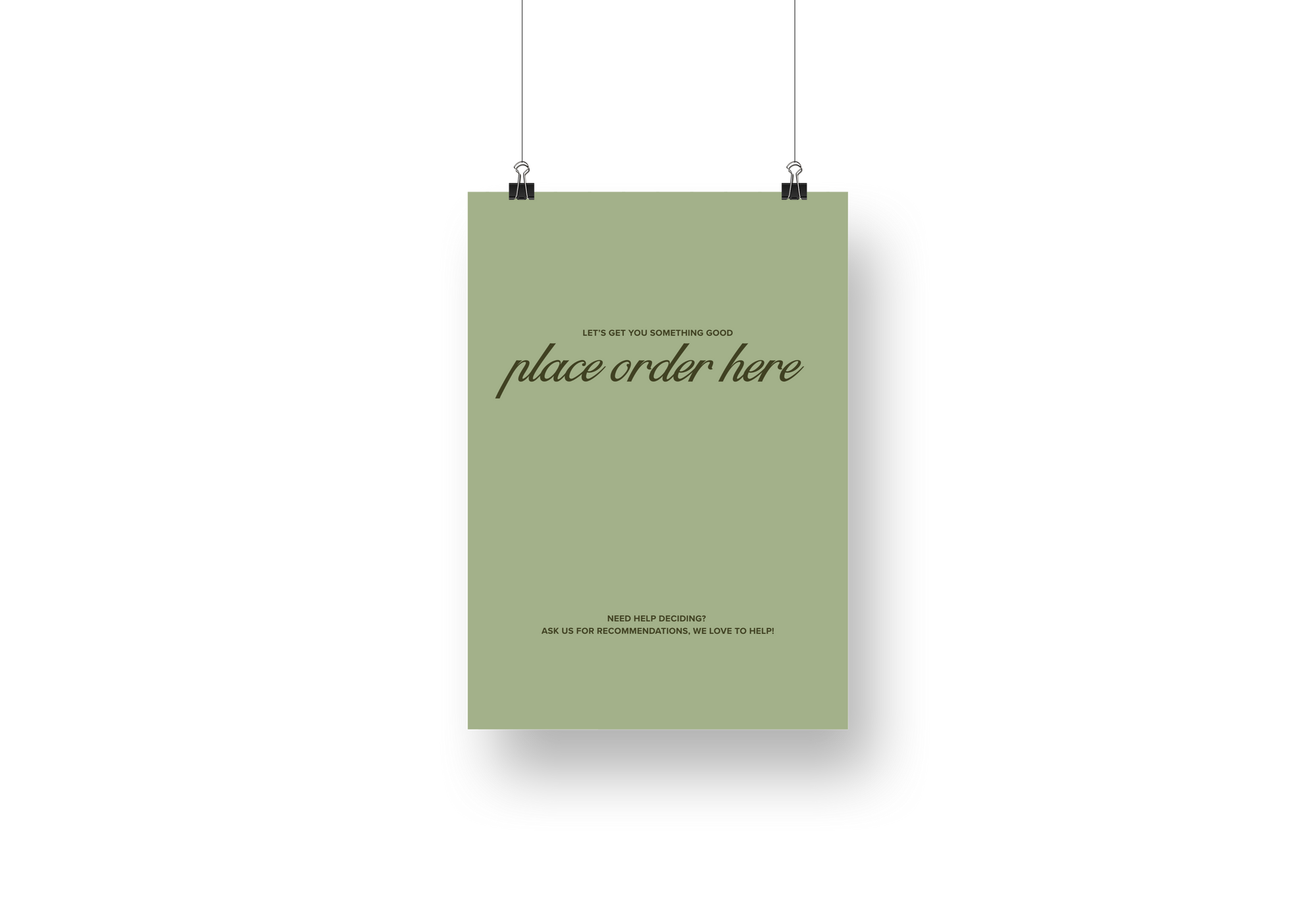 Psalms Place Order Sign