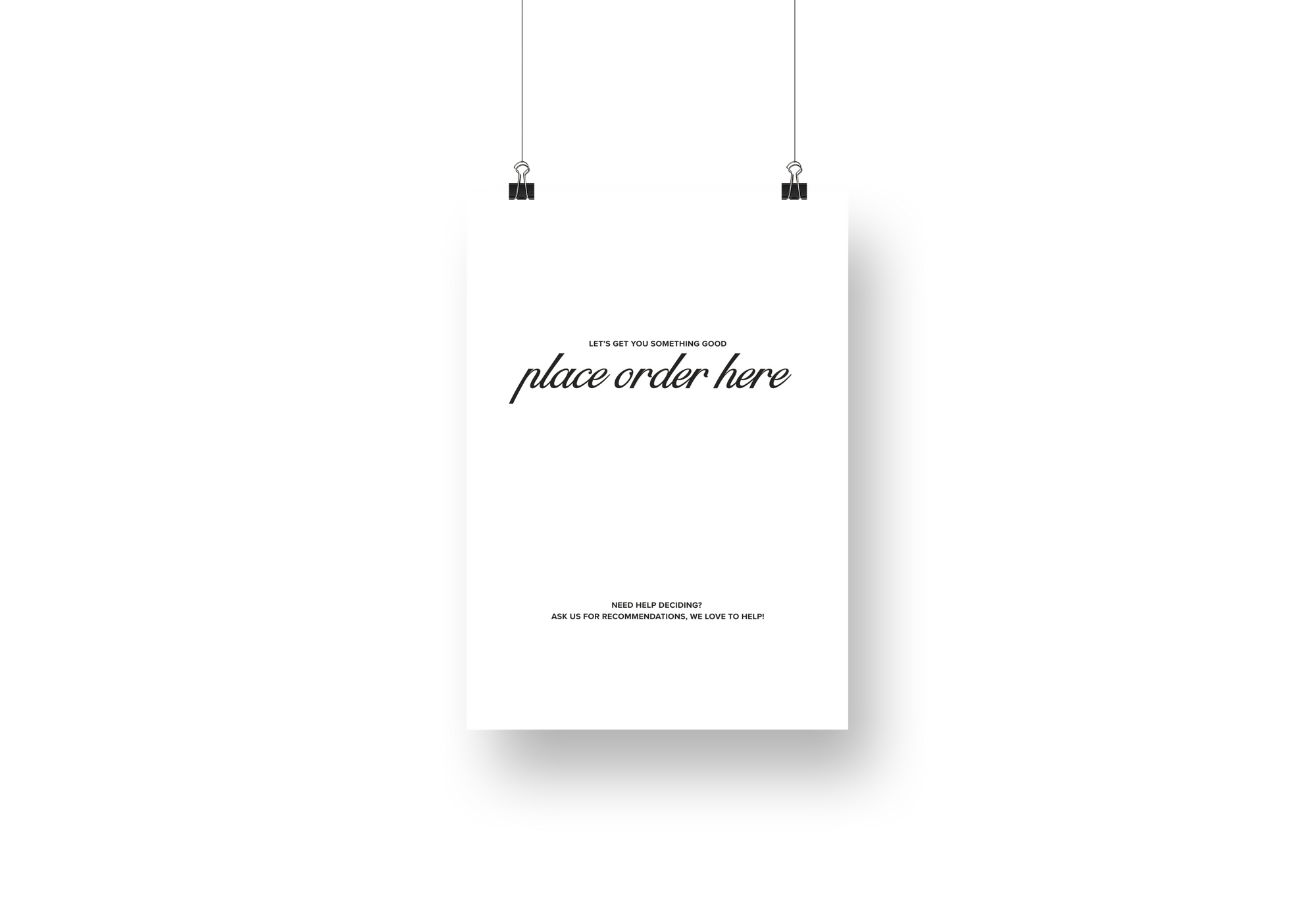 Psalms Place Order Sign
